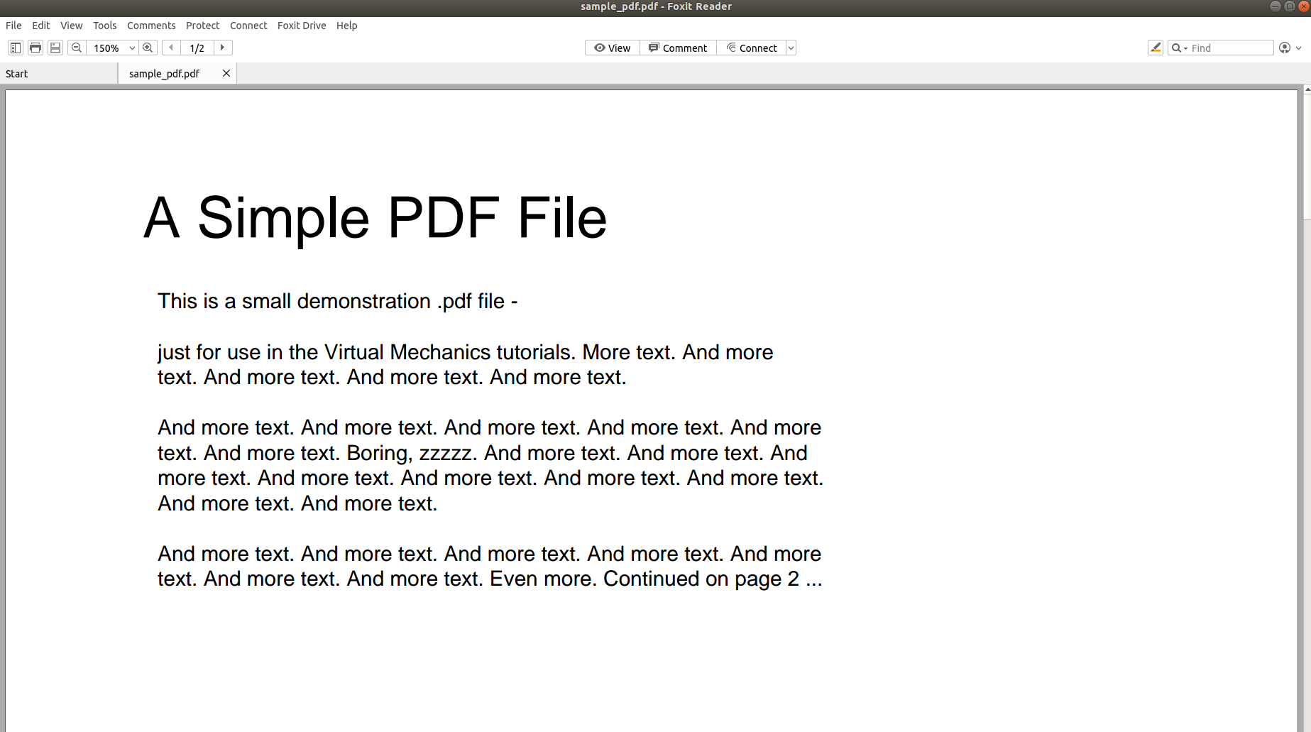 Screenshot of a simple PDF document