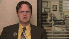 a frustrated Dwight from The Office