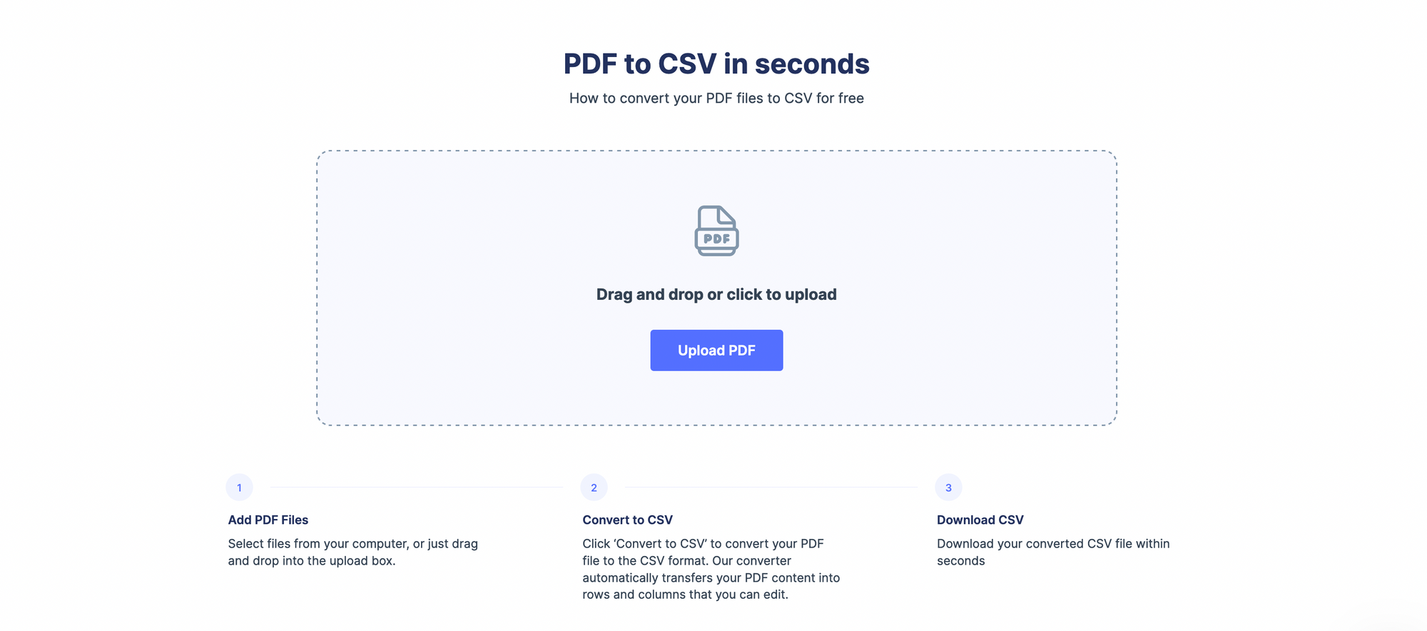 PDF to CSV tool - https://nanonets.com/convert-pdf-to-csv