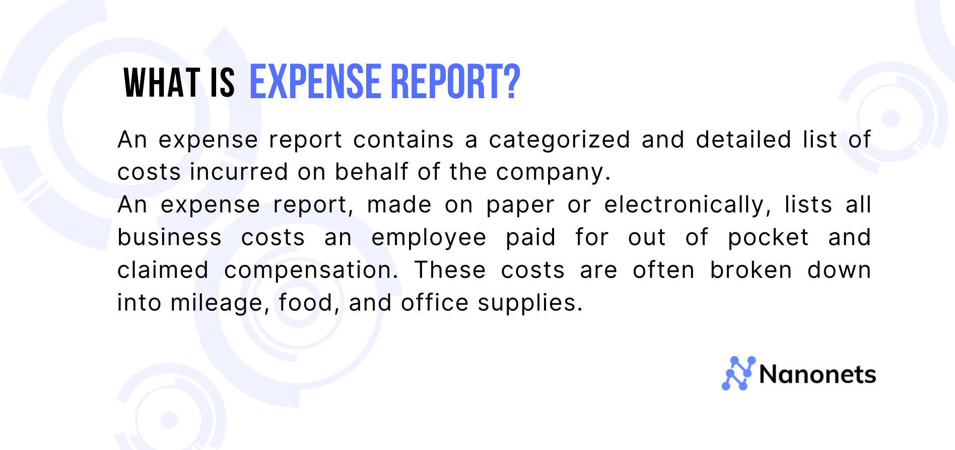 What is an expense report?