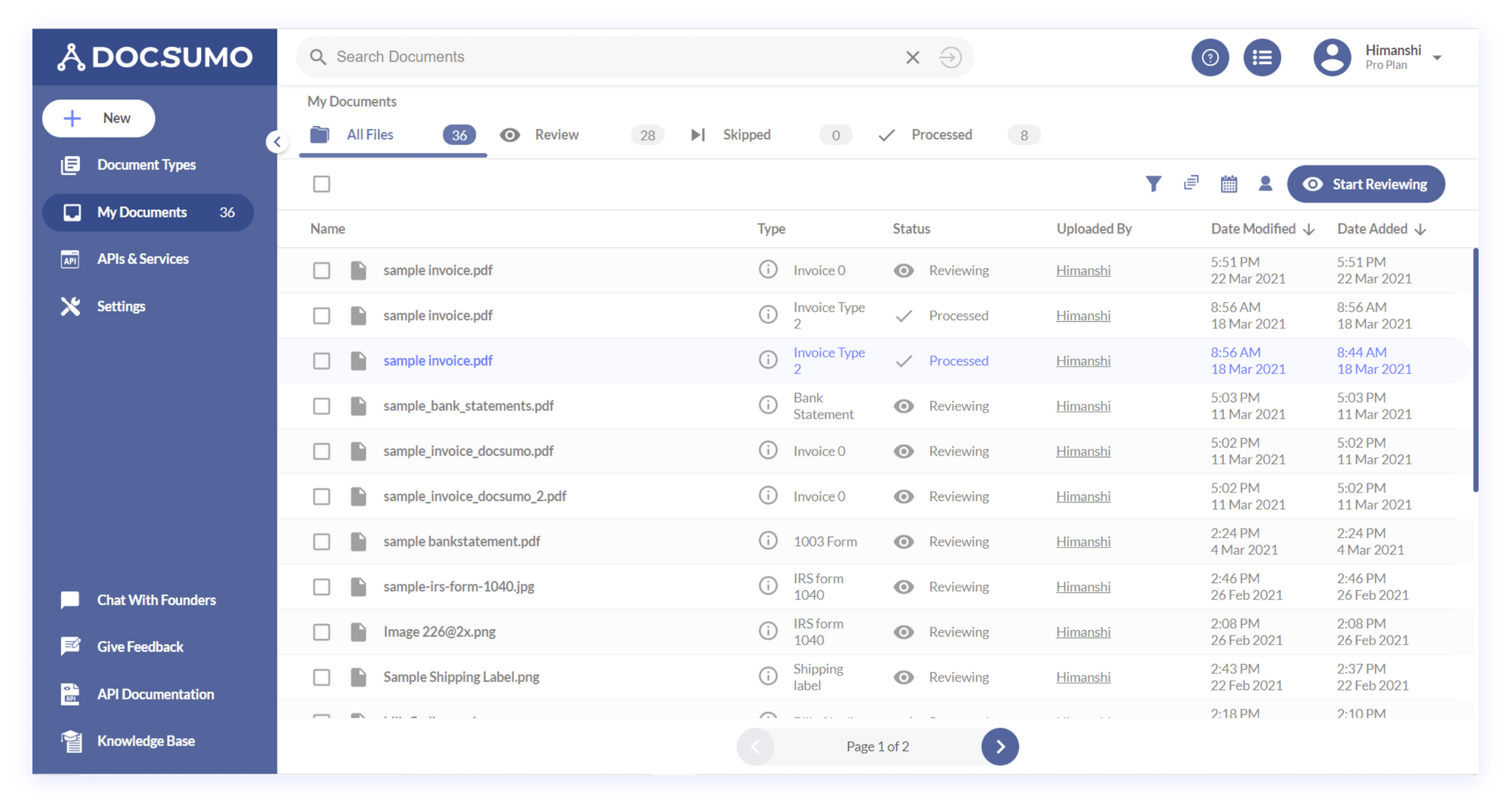 Docsumo for data entry automation