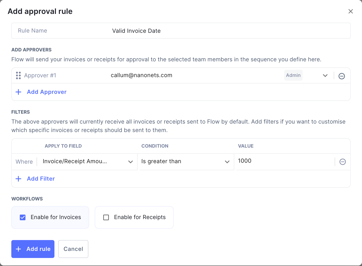 Automated approval validation for QuickBooks Accounts Payable.