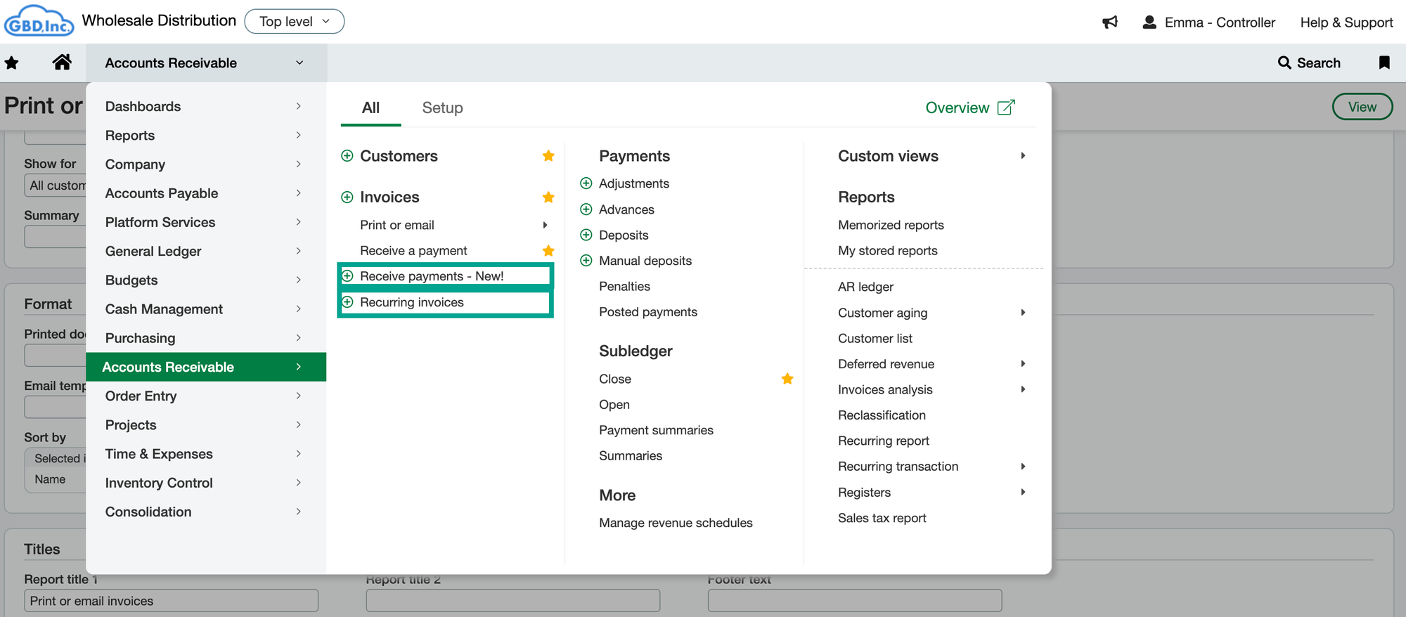 Sage Invoicing