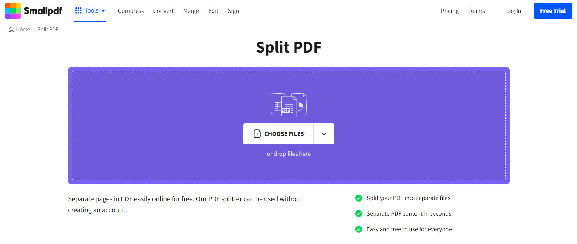Online PDF splitters