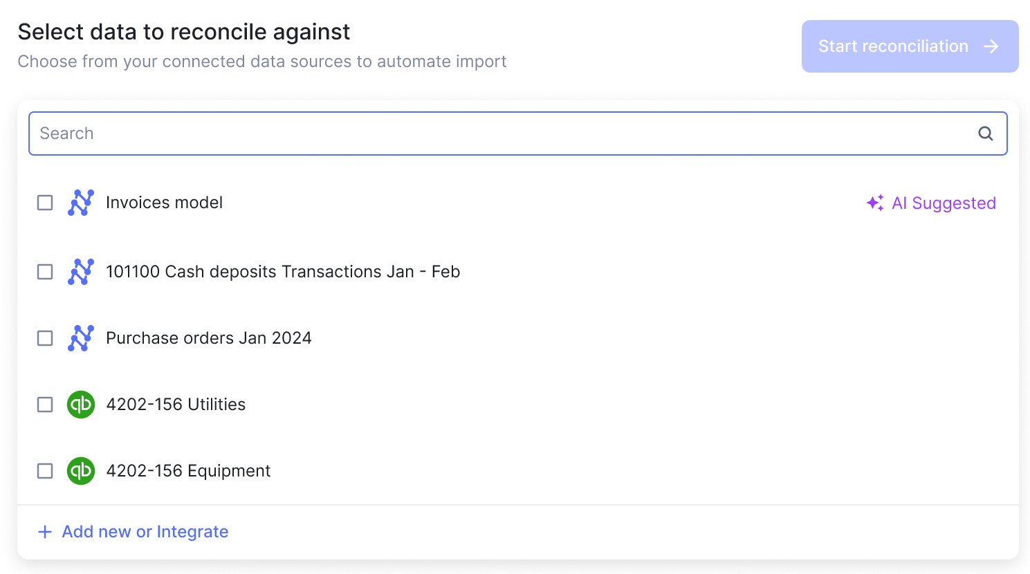 Data Reconciliation Integrations on Nanonets