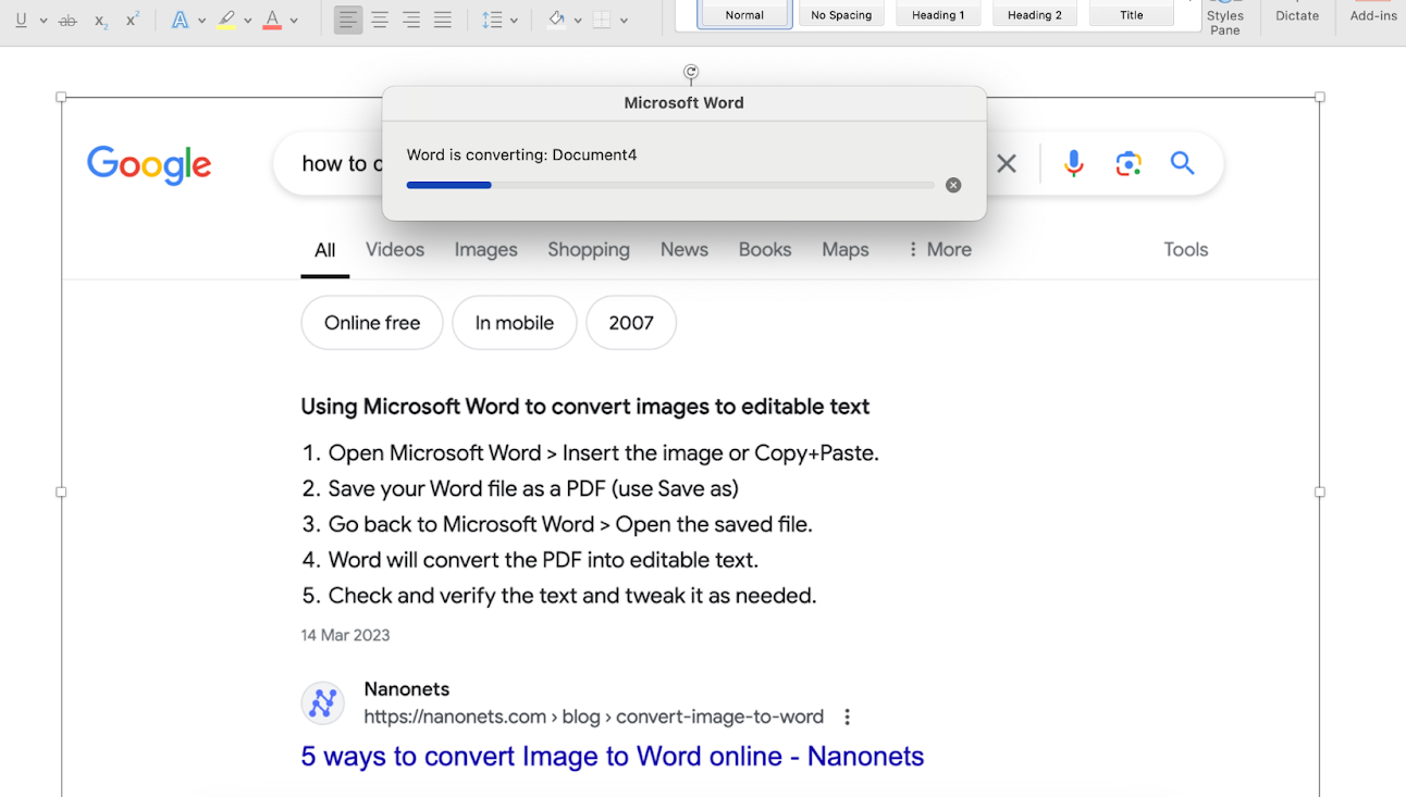 How to Convert Image to Text in Microsoft Word