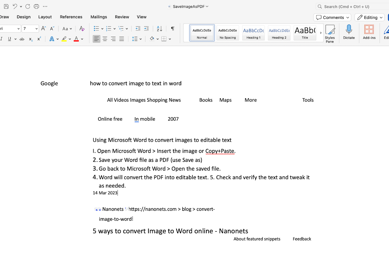 How to Convert Image to Text in Microsoft Word