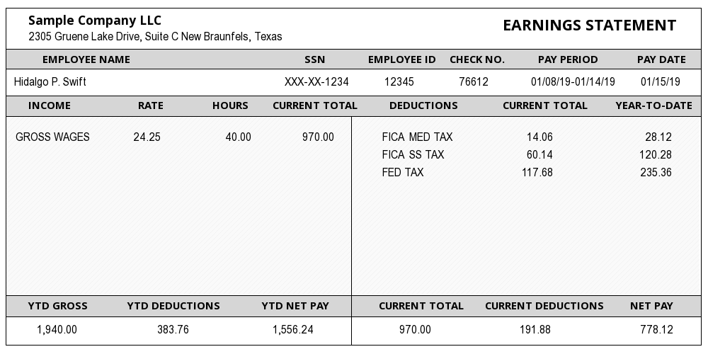 Payslip Sample