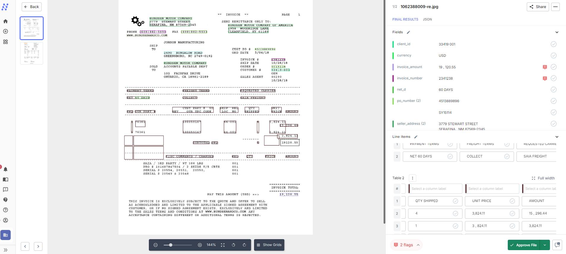 Here's how an advanced OCR can accurately extract data from a poorly formatted invoice 