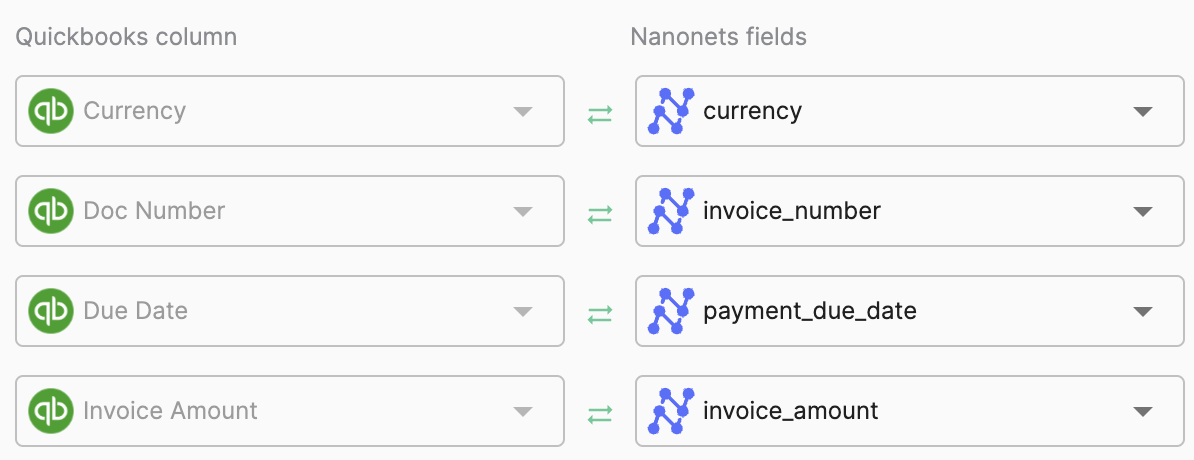 Directly export invoice data captured by the OCR software to your accounting software