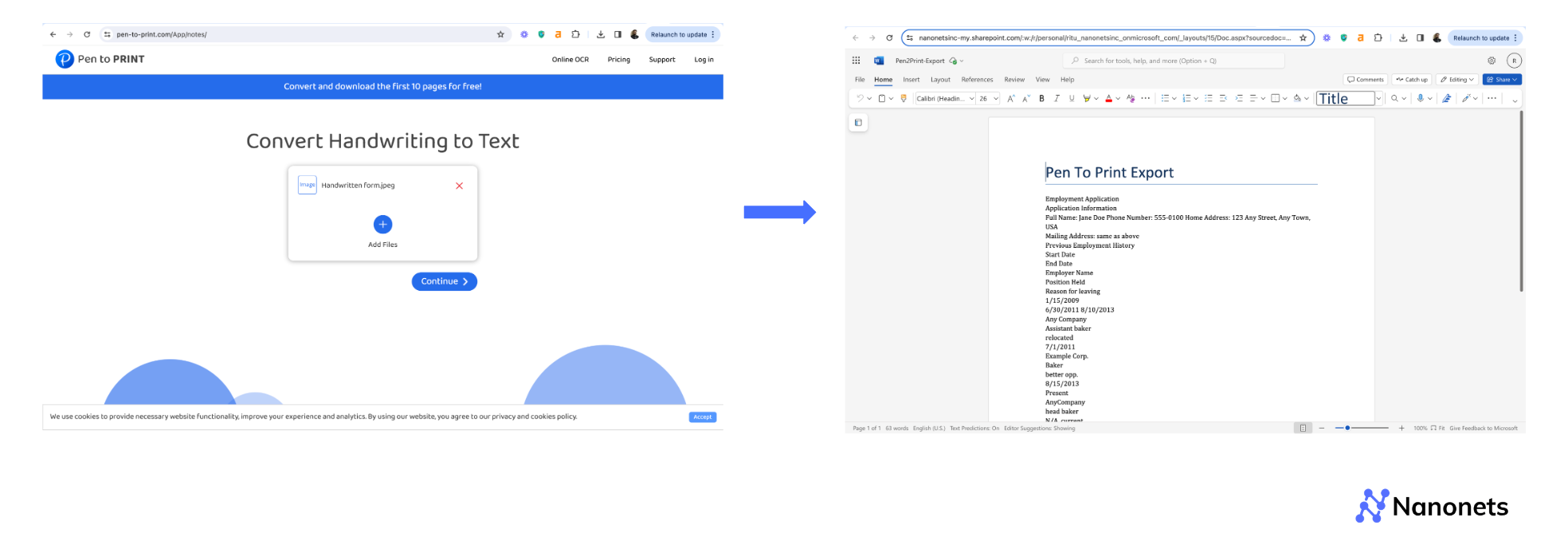 Using online converters for handwriting to text conversion