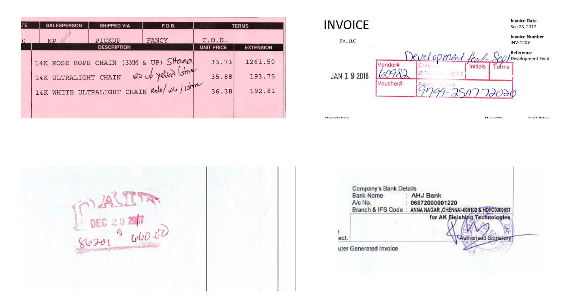 Invoices with handwritten text and signatures - Nanonets