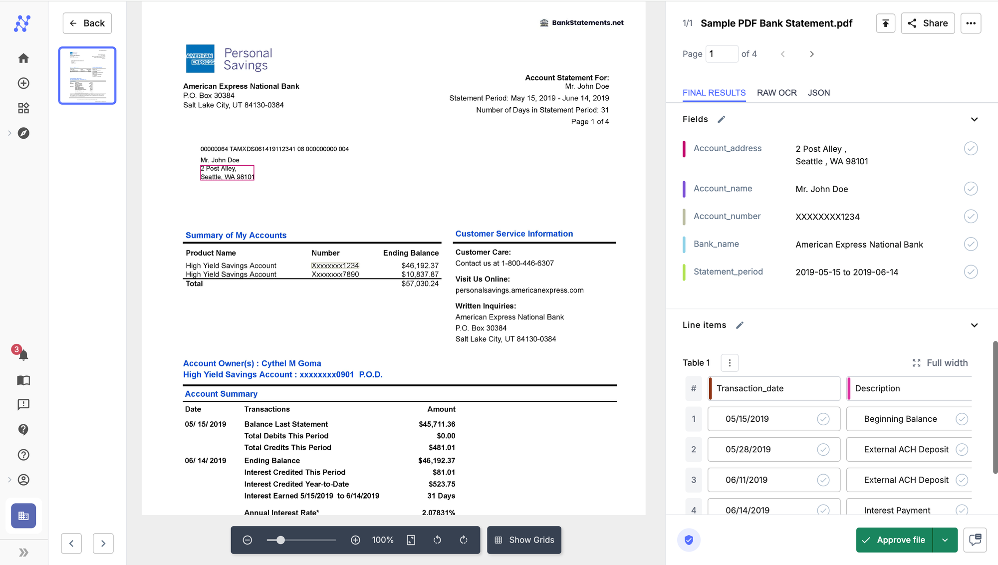 Bank Statement OCR using IDPs like Nanonets