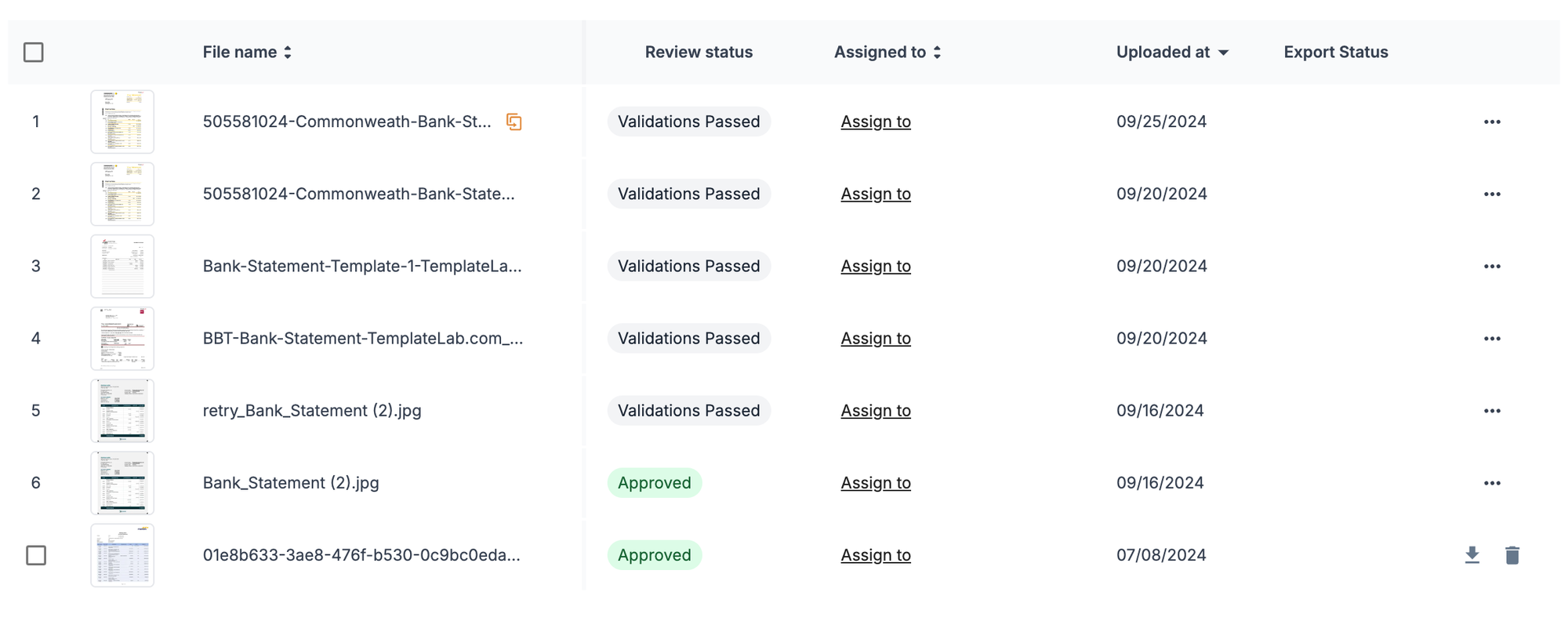 Import all bank statements on Nanonets