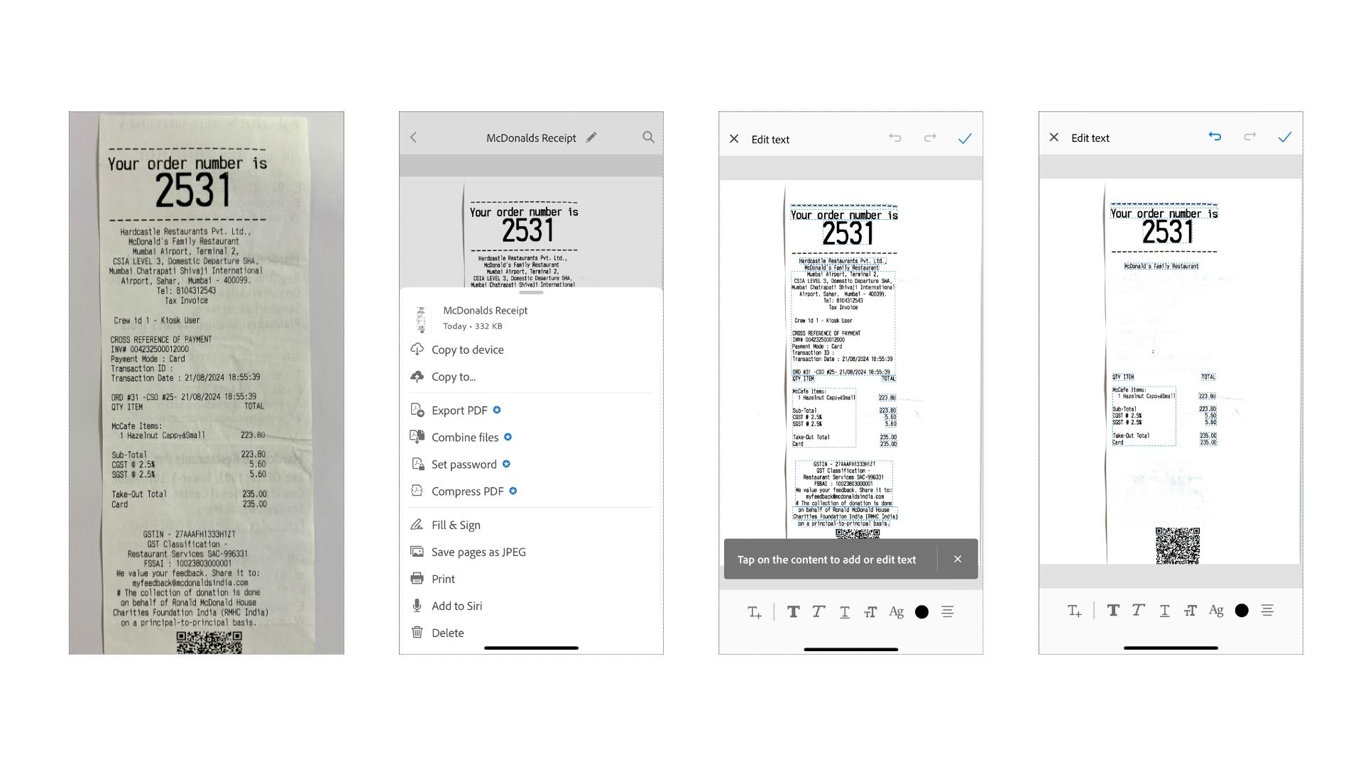 Adobe Scan Receipt Scanner App - Nanonets