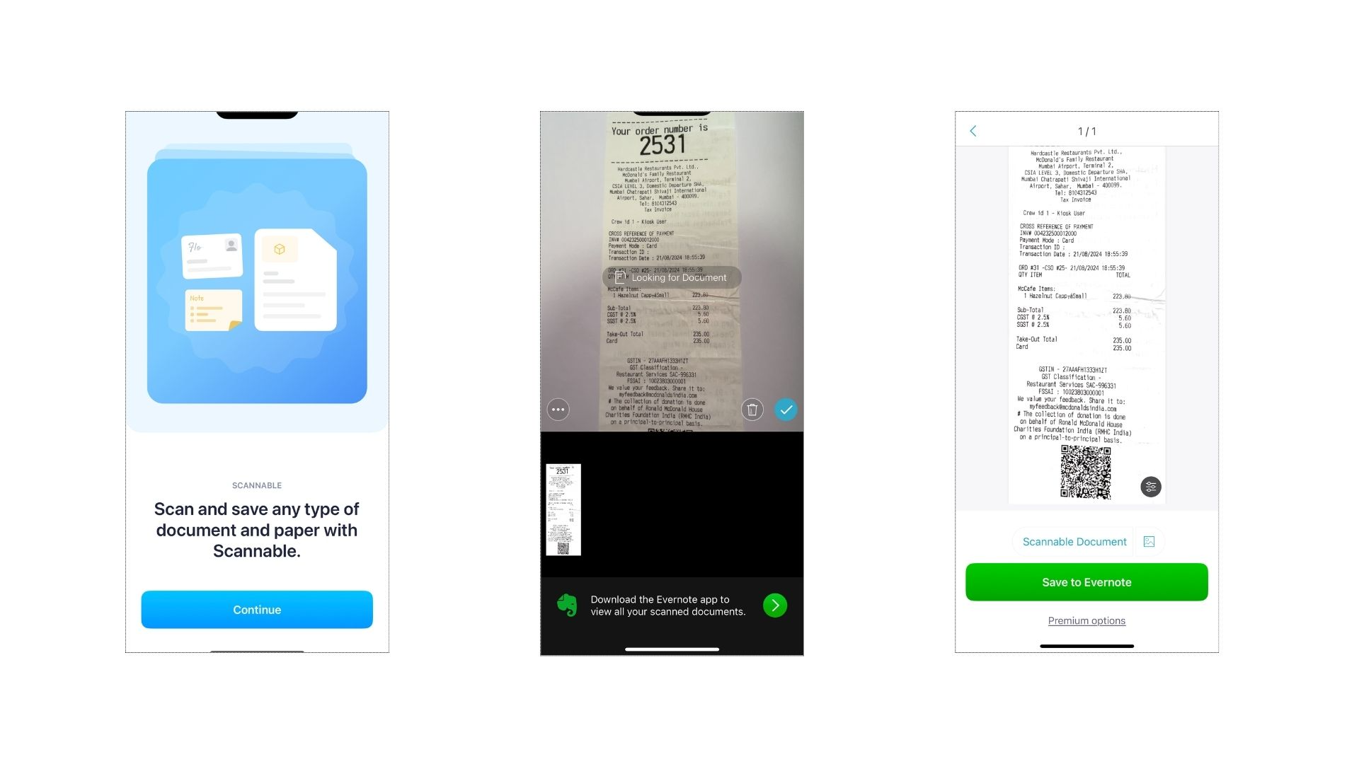 Evernote Scannable Receipt Scanner App - Nanonets