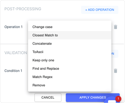 AI matching vendor names against the approved list and populating additional fields