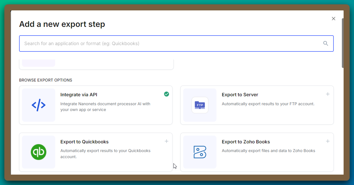 Use Nanonets' export options to directly integrate and sync rate con data into your TMS or ERPs. It also offers APIs, Zapier, or Webhooks to seamlessly connect with your existing systems.