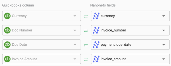 You can map extracted and validated fields to your accounting system's fields. 