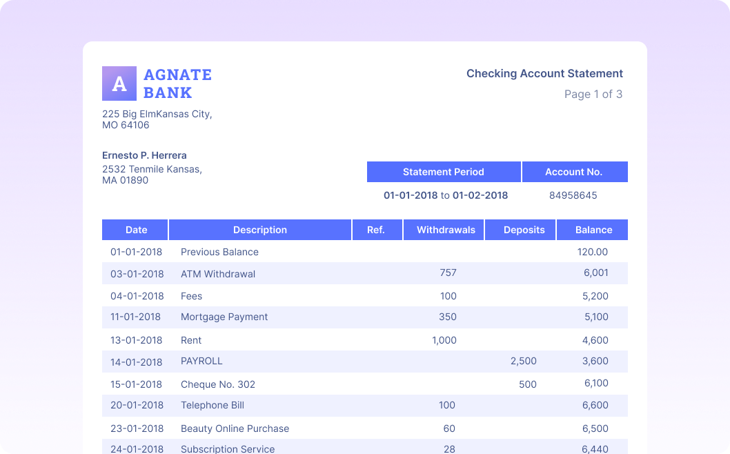 Bank statement verification process using AI - Nanonets