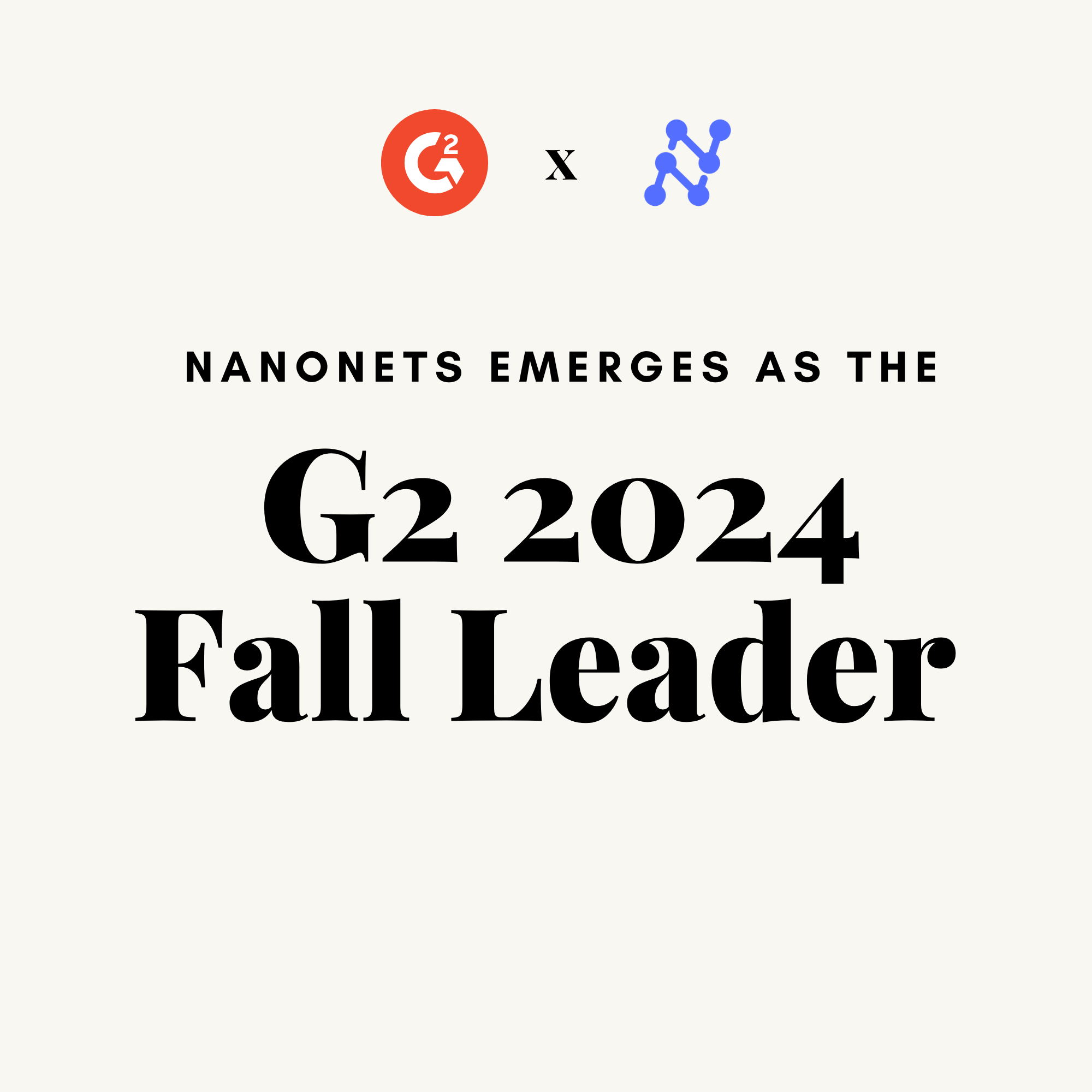 Nanonets G2 Fall 2024 Leader in OCR Market