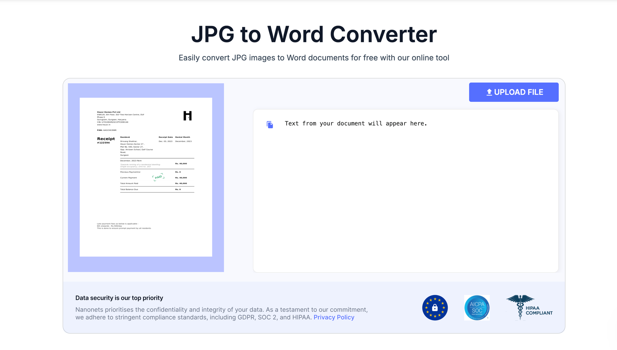 JPG to Word Converter