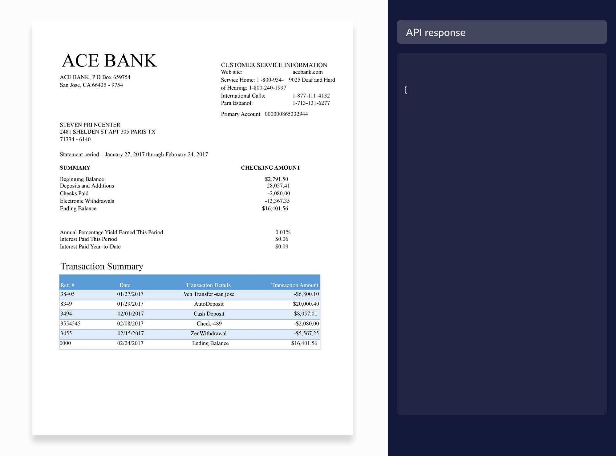 using Docsumo bank statement processing