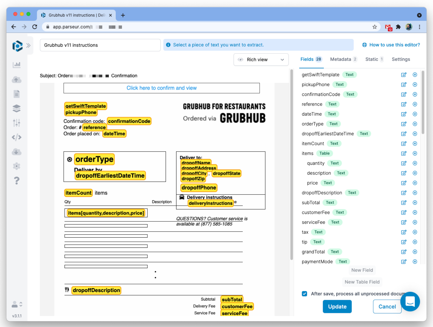 Parseur data extraction (Parseur vs Super AI)