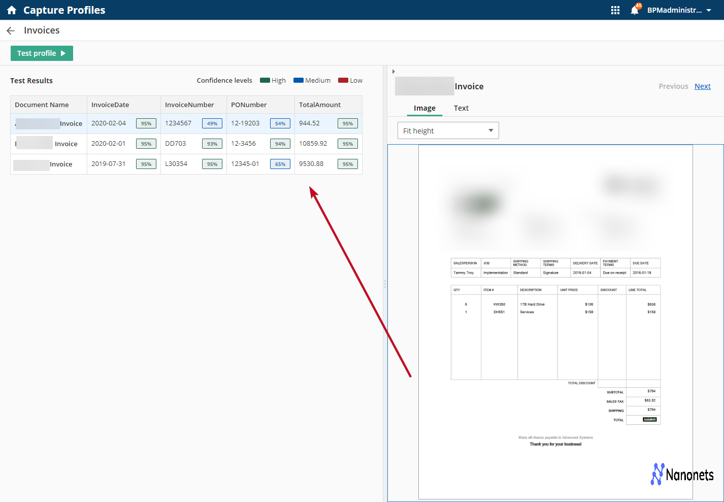 Laserfiche invoice data extraction