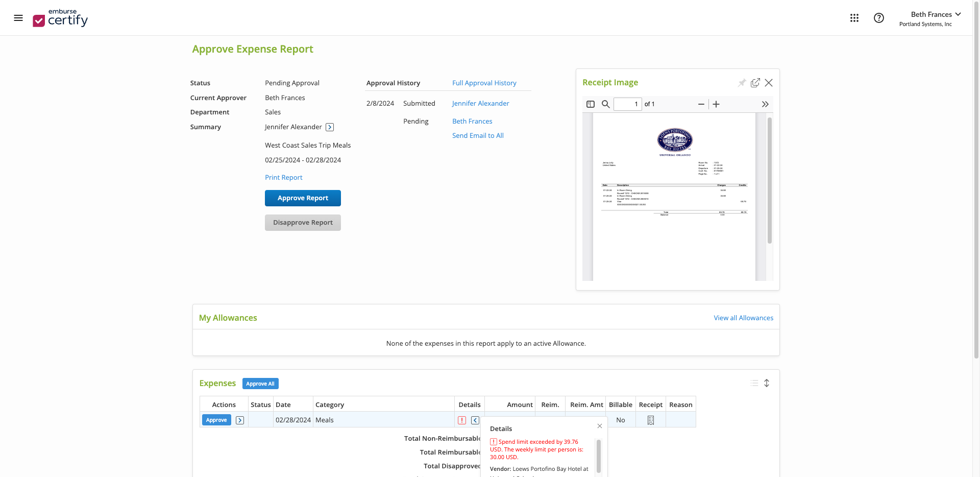 Emburse expense report creation | Source