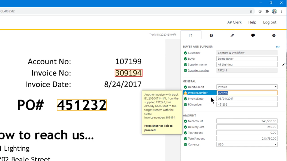 Using Tungsten Omnipage to extract invoice data