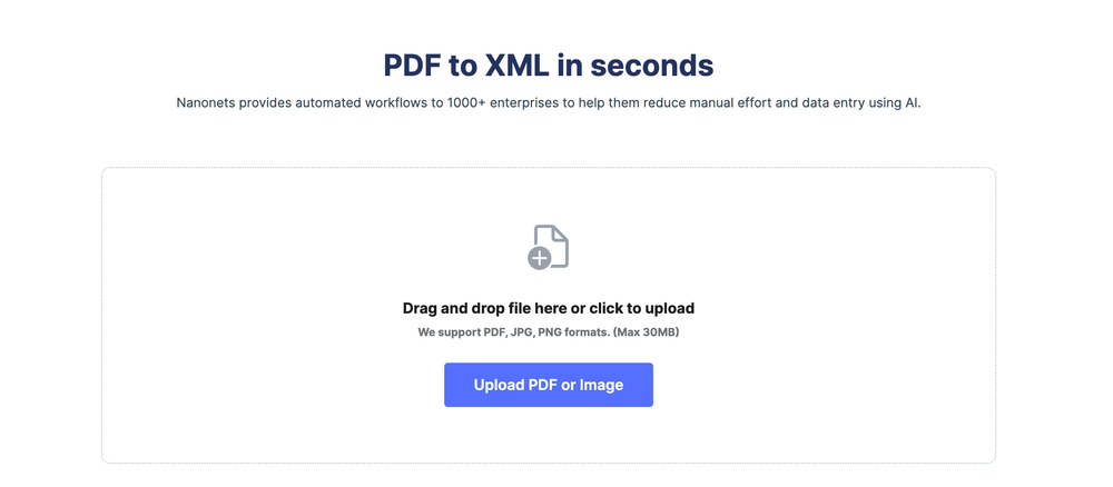 convert pdf into xml zip file