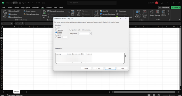 Opening text files with Excel