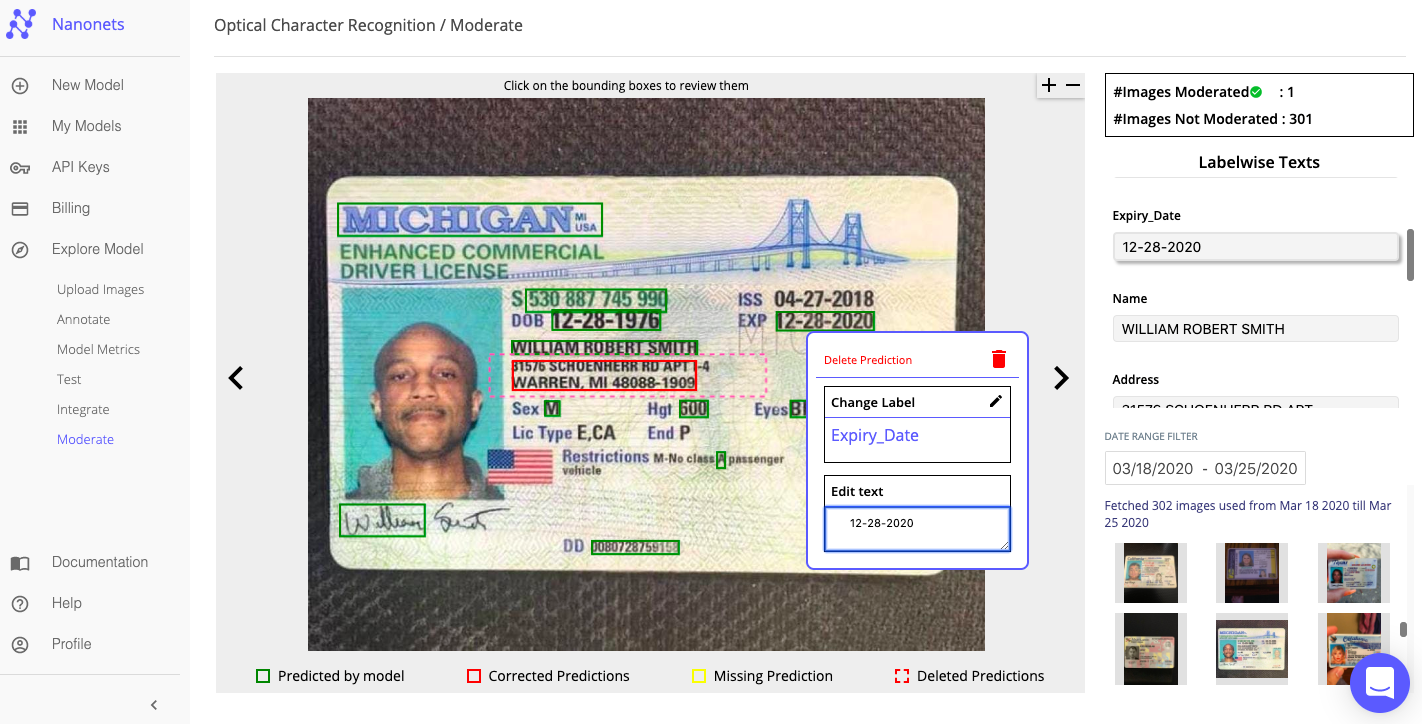 driver license recognition