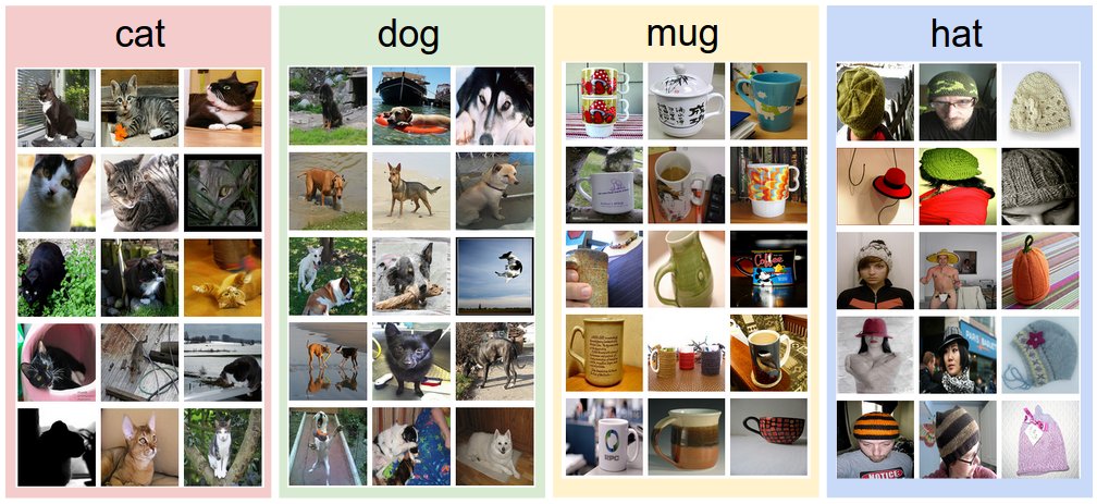 image classification cat, dog, mug and hat